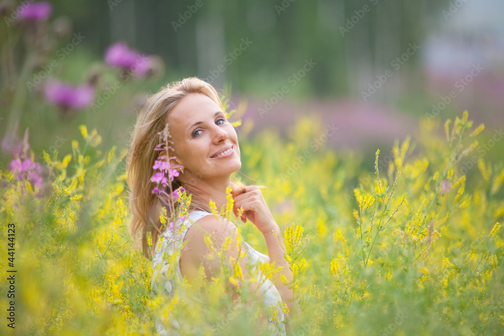 portrait of a girl with flowers erysimum portrait of a girl with flowers erysimum