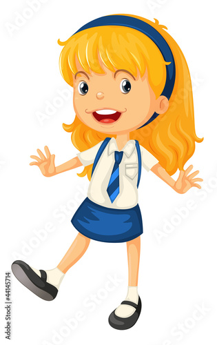 a girl in school uniform