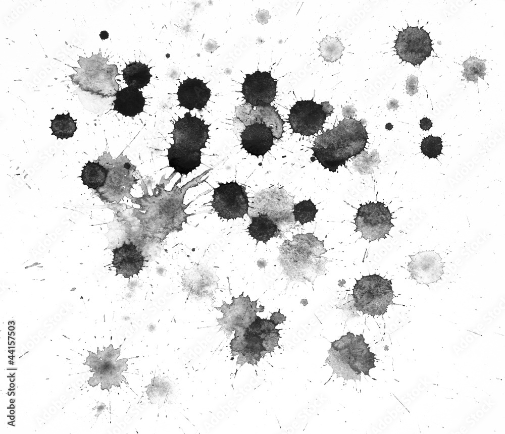 Blots of watercolor paint. Black and white Blots of watercolor paint. Black and white