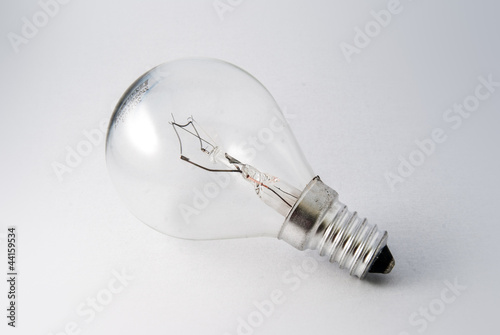 Light bulb on white background