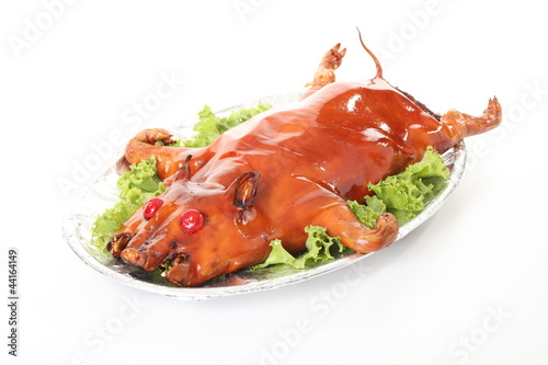 Obraz na płótnie roasted pig, chinese food w salonie