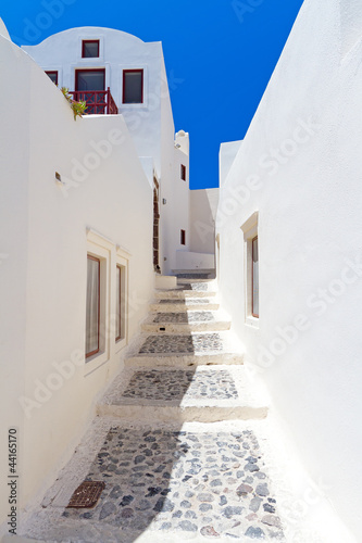 Architecture of Oia village at Santorini island, Greece