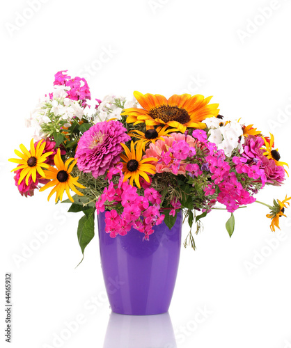 Wallpaper Mural Beautiful bouquet of bright flowers isolated on white Torontodigital.ca