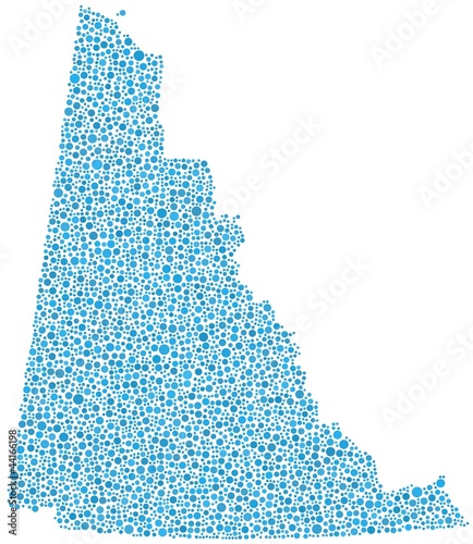 Map of Yukon - Canada - in a blue mosaic of circles