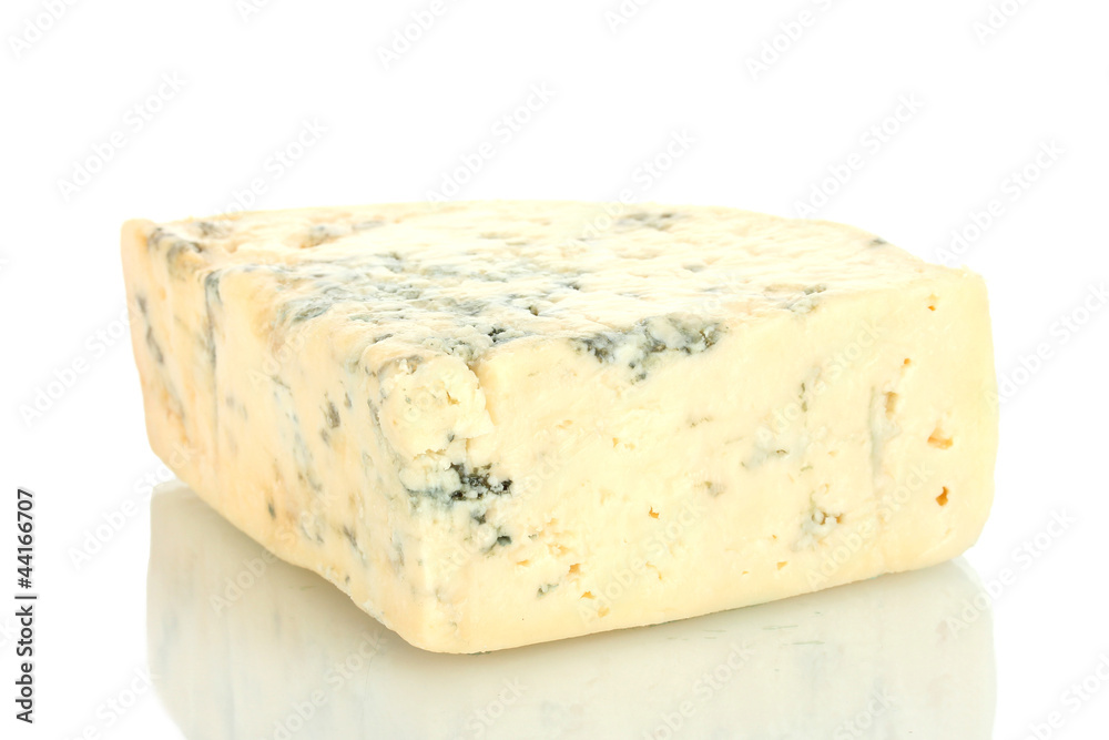 Cheese with mold isolated on white background close-up Cheese with mold isolated on white background close-up