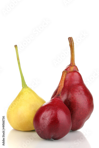 Ripe pears isolated on white