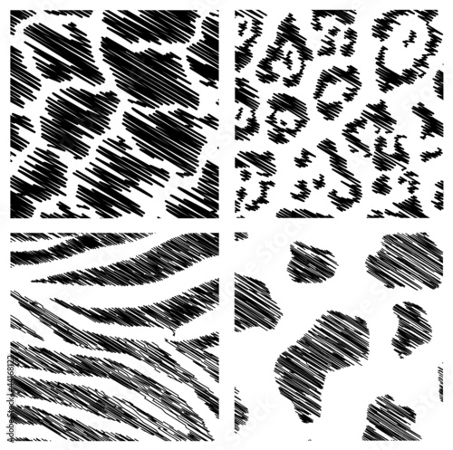 wild animal abstract backgrounds set
