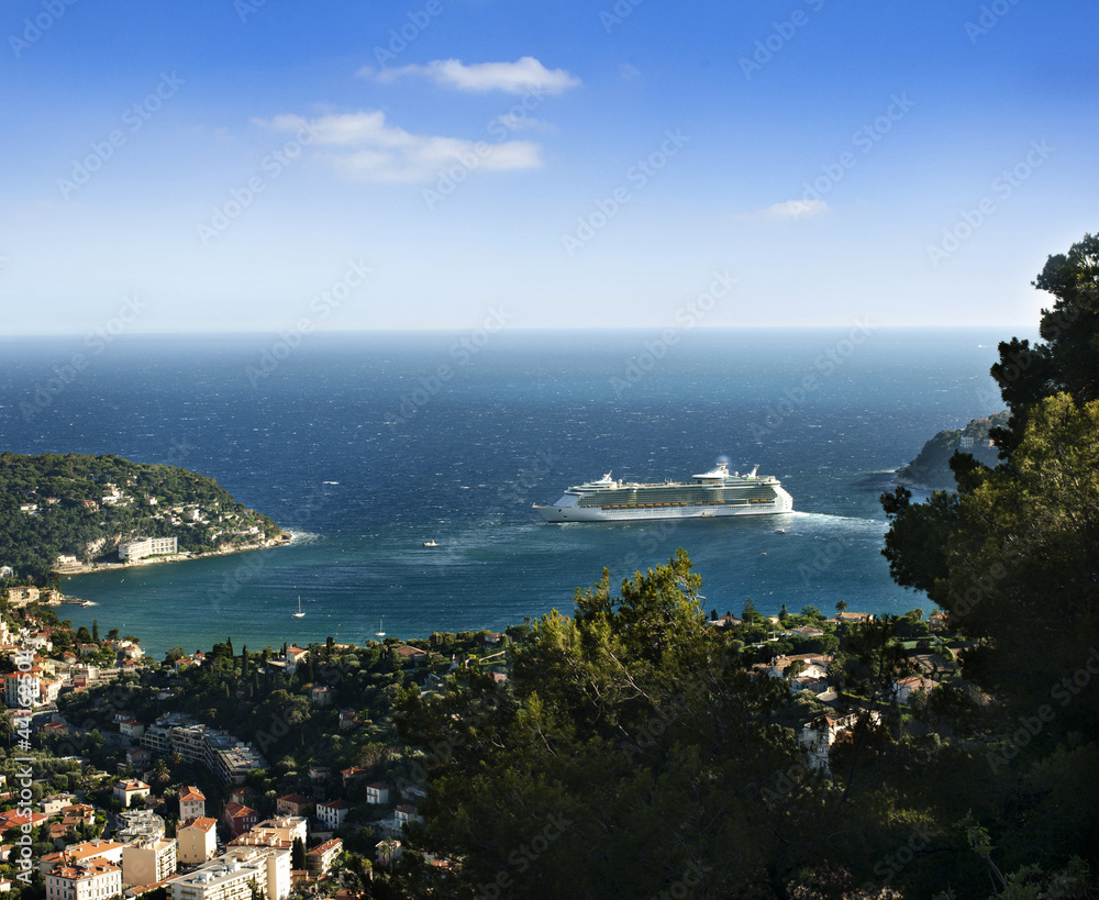 Monaco and Monte Carlo. Big cruise ship