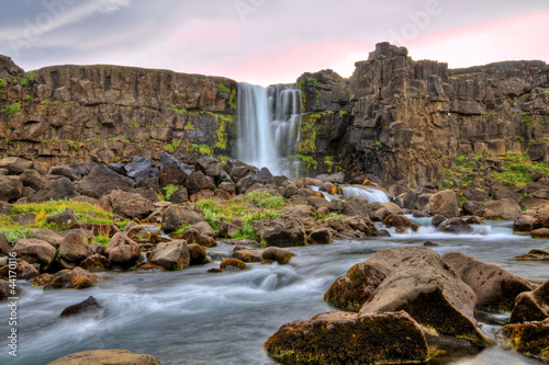 Oxararfoss waterfall in HDR  Iceland