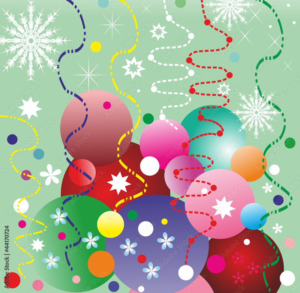 Plakat Boże Narodzenie tło z balonami i konfetti