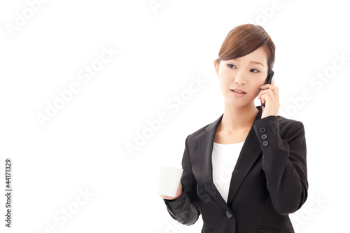 a young businesswoman talking by cellphone