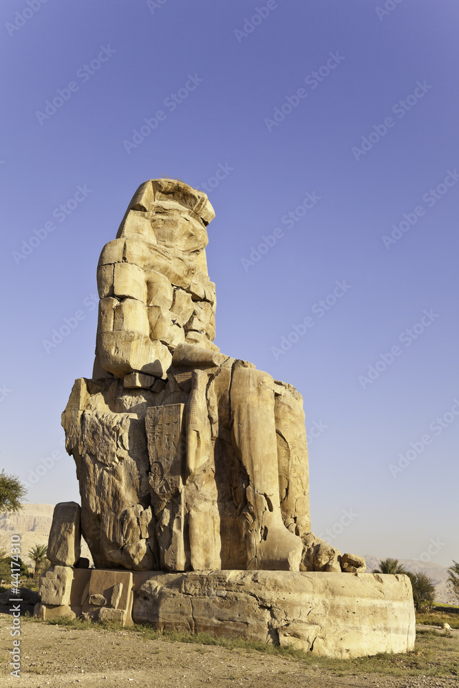 colossus memnon in the theban necropolis, luxor, egypt