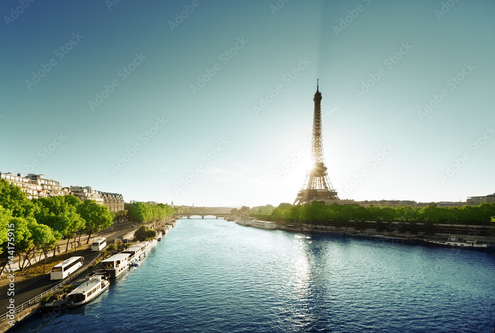 Seine in Paris with Eiffel tower Seine in Paris with Eiffel tower