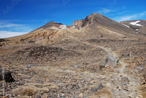 Tongariro Alpine crossing - tramping track in New Zealand