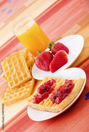 Waffles with the jam