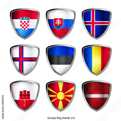 europe flag shields set 3/3 photo