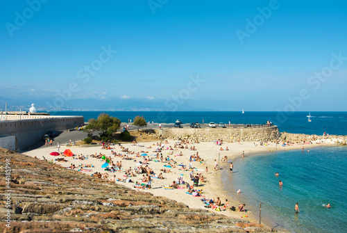 Beach and sea, Antibes city, France © elen_studio
