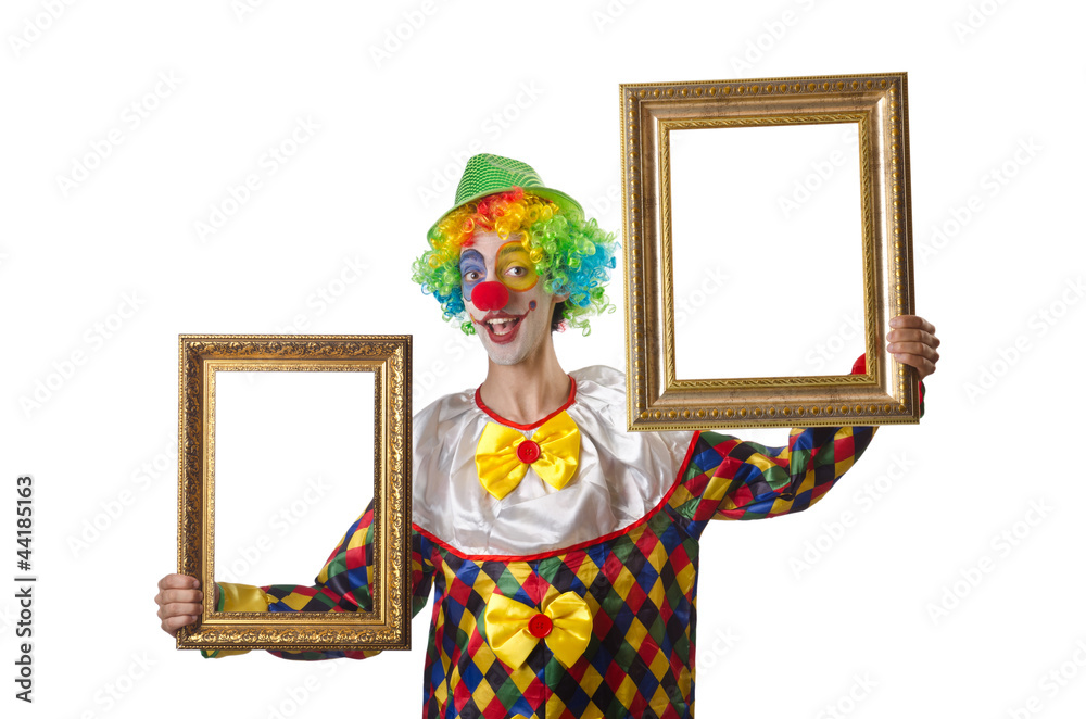 Fototapeta premium Funny clown on the white