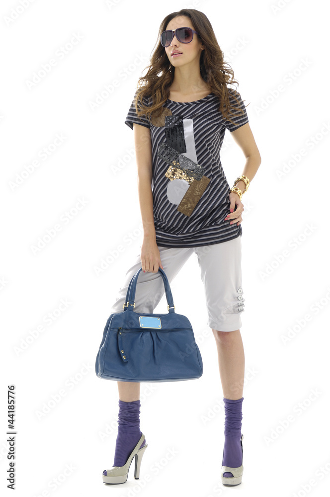 Beautiful casual young fashion female in Isolated Studio Beautiful casual young fashion female in Isolated Studio