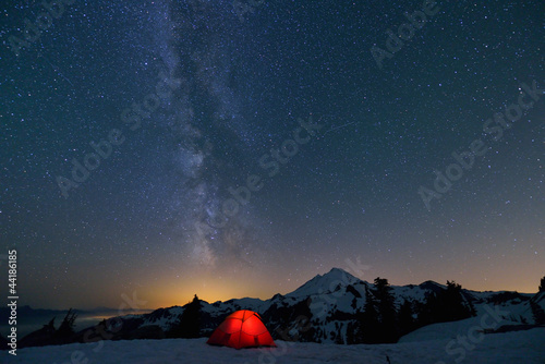 Milky Way and Mount Baker photo