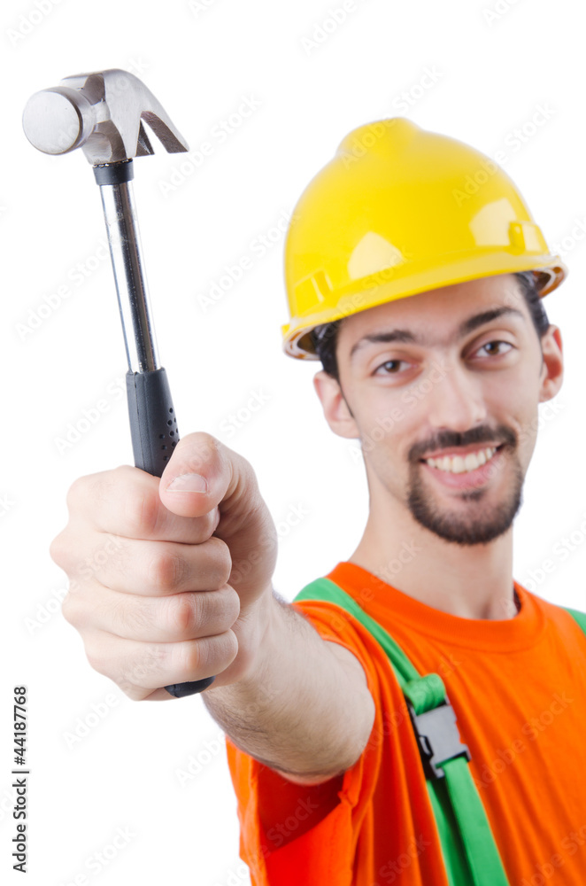 Repairman in coveralls in industrial concept Repairman in coveralls in industrial concept