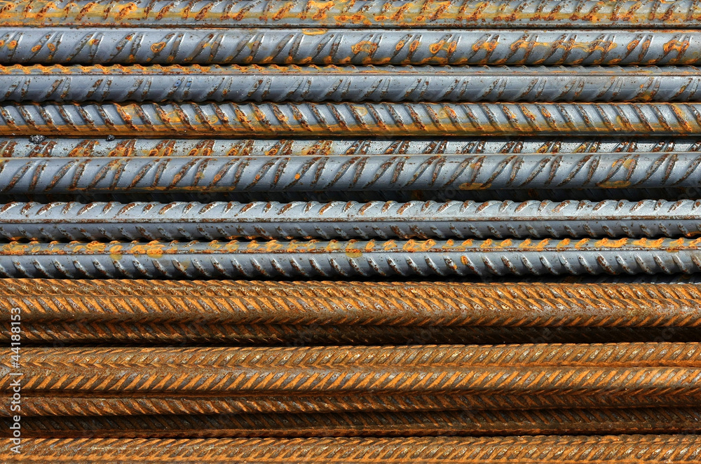 Metal Texture Pattern of Rusty Rebars