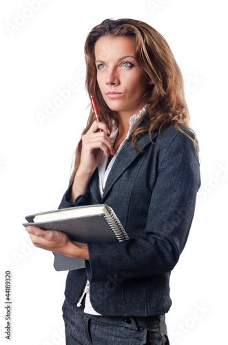 Businesswoman isolated on the white