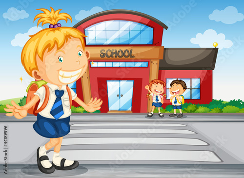 kids infront of school