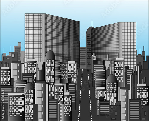 Office buildings in huge city