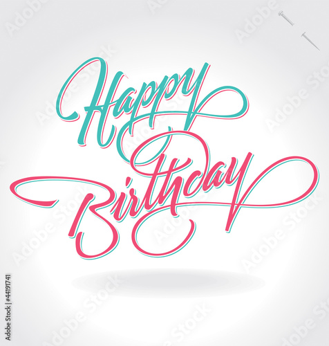 Canvas Print 'happy birthday' hand lettering (vector)
