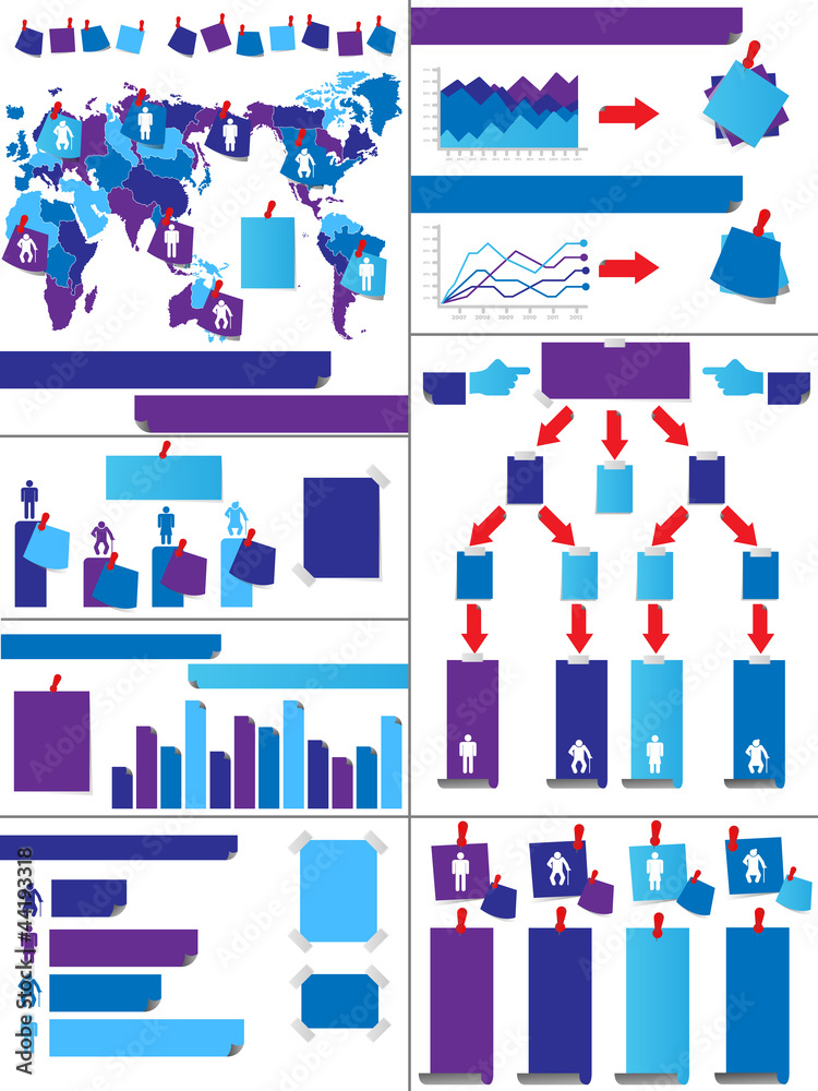 INFOGRAPHIC DEMOGRAPHICS POST IT PURPLE