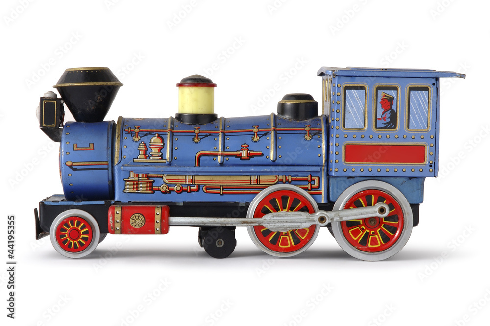 Fototapeta premium Toy Train Blue