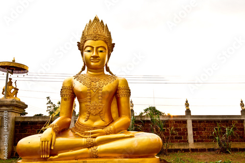 gloden buddha in Lamphun Thailand