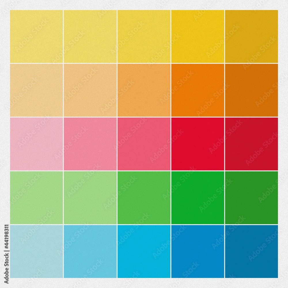 Farbquadrate / Farbmuster auf Betonputz