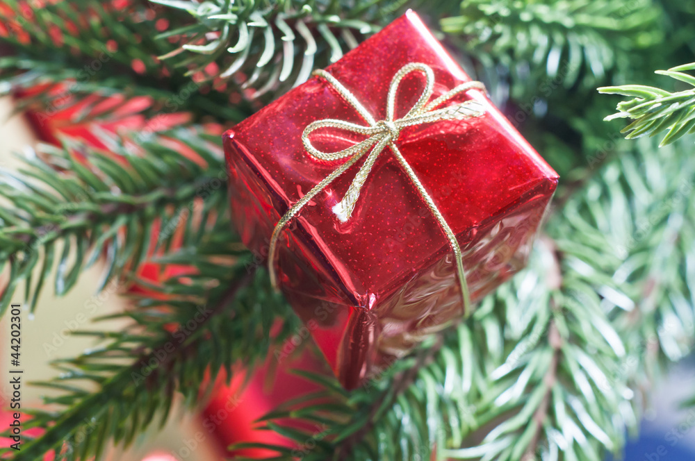 Christmas Gift Box on Tree Christmas Gift Box on Tree