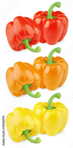 Set of colorful sweet peppers