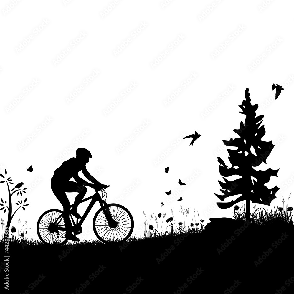 Obraz premium Mountainbike Vektor Silhouette