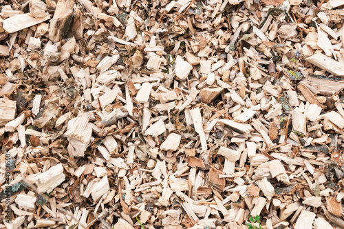 Closeup of a pile with woodchips