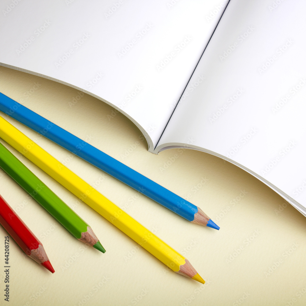Paper and pencils on the table Paper and pencils on the table