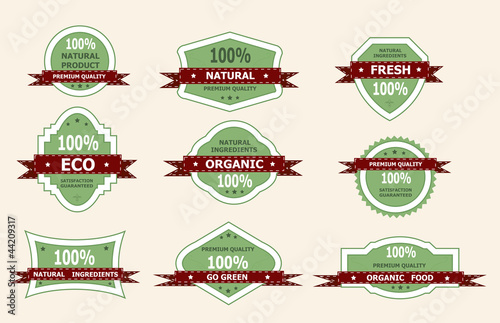 Set of Natural Premium Quality Labels