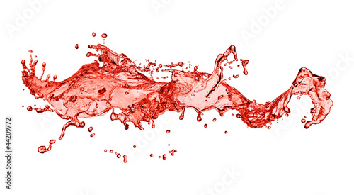 splash of red juice isolated on white background