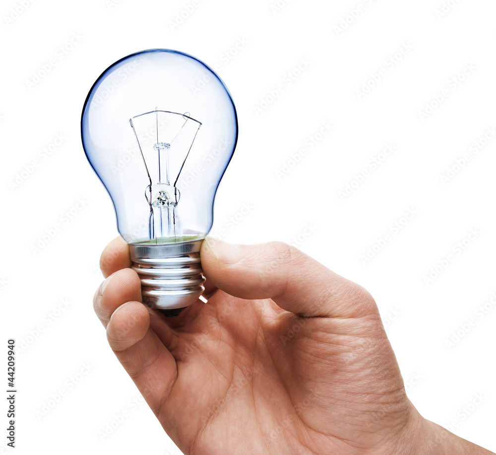 light bulb in hand light bulb in hand
