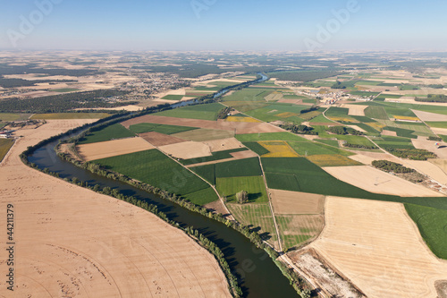 Vista aérea del Rio Duero a su paso por Valladolid photo