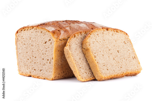 rye bread isolated on white