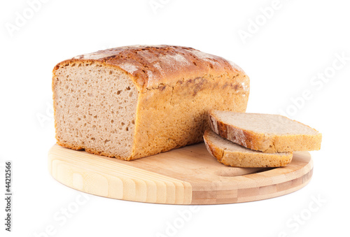 rye bread on wooden plate