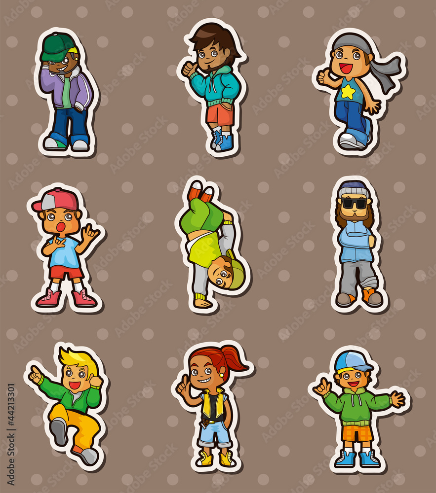 hip hop boy stickers