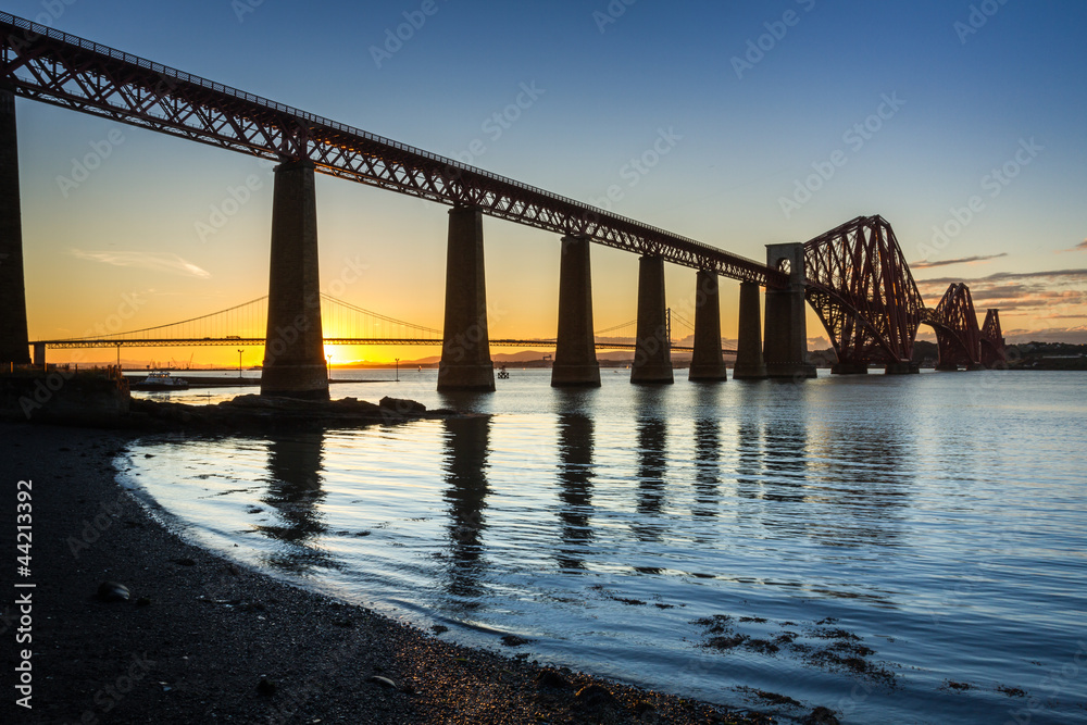 Sunset over the Forth Road Bridge