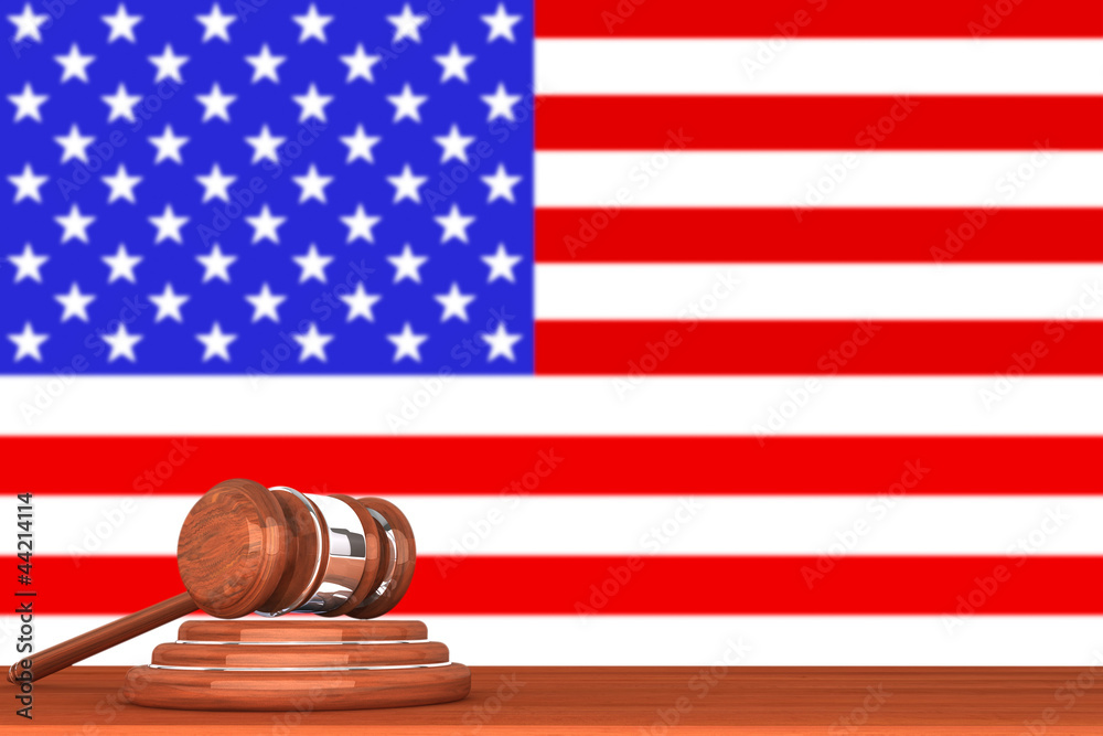 Gavel with Flag Of America
