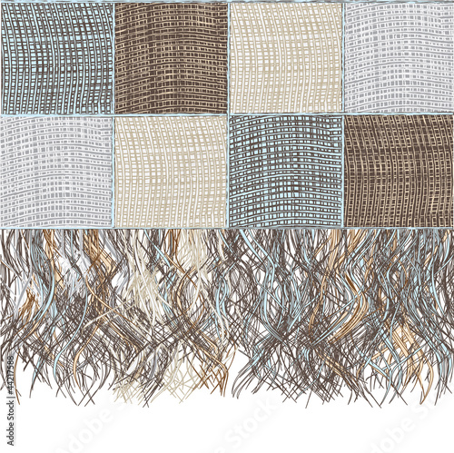 Medley checkered woolen plaid with fringe