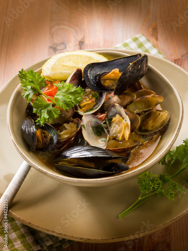 mussel and clam soup #44222750